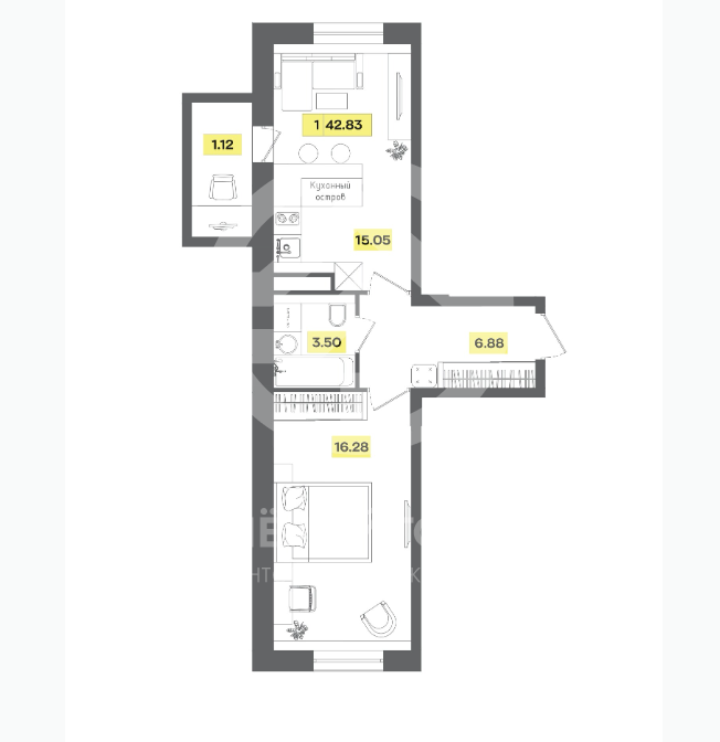 Продажа 2-комн квартиры на вторичном рынке Радумля, к. 3