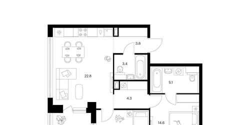 2-комн квартира ул. Ивана Франко, корп.3