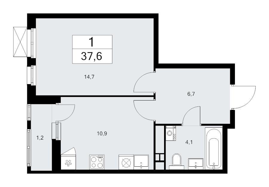 Продажа 1-комн квартиры в новостройке Коммунарка п., Эдварда Грига ул.,  к. 37.2.1