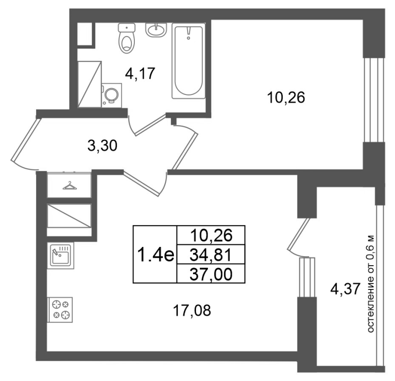 Продажа 1-комн квартиры в новостройке Новосаратовка д., Покровская Дорога ул.,  к. 14.2