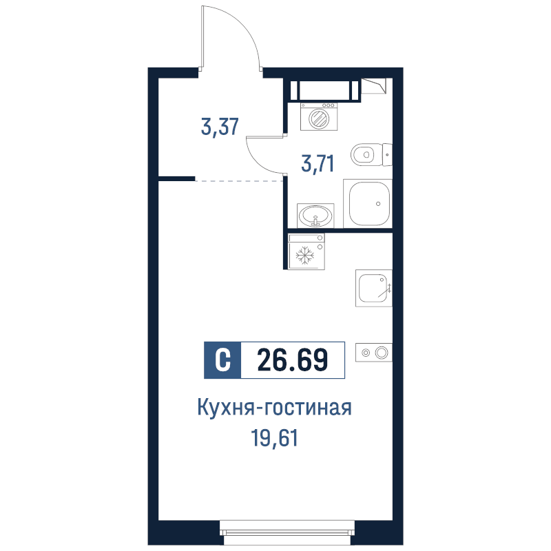 Продажа студии Мурино п., Романовская ул.,  к. 2