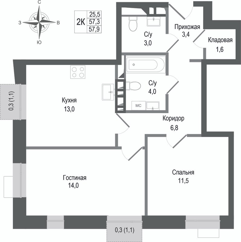 Продажа 2-комн квартиры в новостройке Королёв г.,  к. 2
