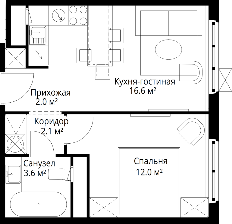 Продажа 1-комн квартиры в новостройке Сапроново д., Купелинка мкр.,  к. Нестеров