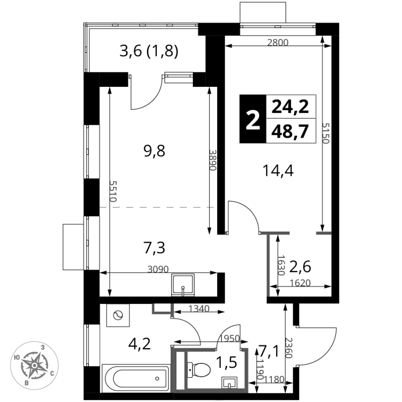 Продажа 1-комн квартиры в новостройке Сапроново д., Калиновая ул.,  к. 3