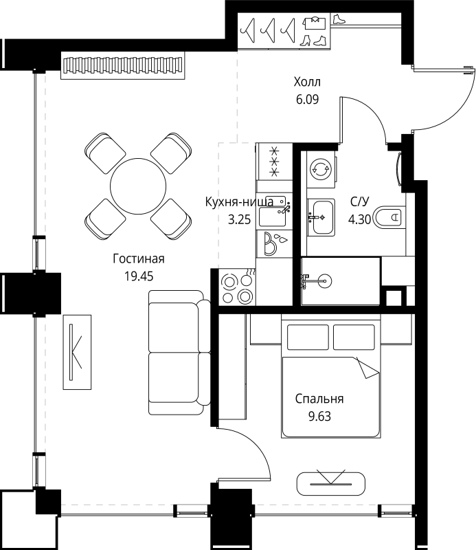 Продажа 1-комн квартиры в новостройке Москва г., Верейская ул.,  к. SET.2.С