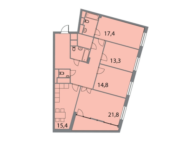 Планировка ЖК V-House, 67.30 м2
