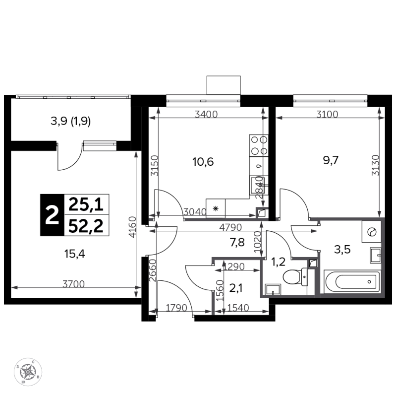 Продажа 2-комн квартиры в новостройке Битца п., Варшавское ш.,  к. 11