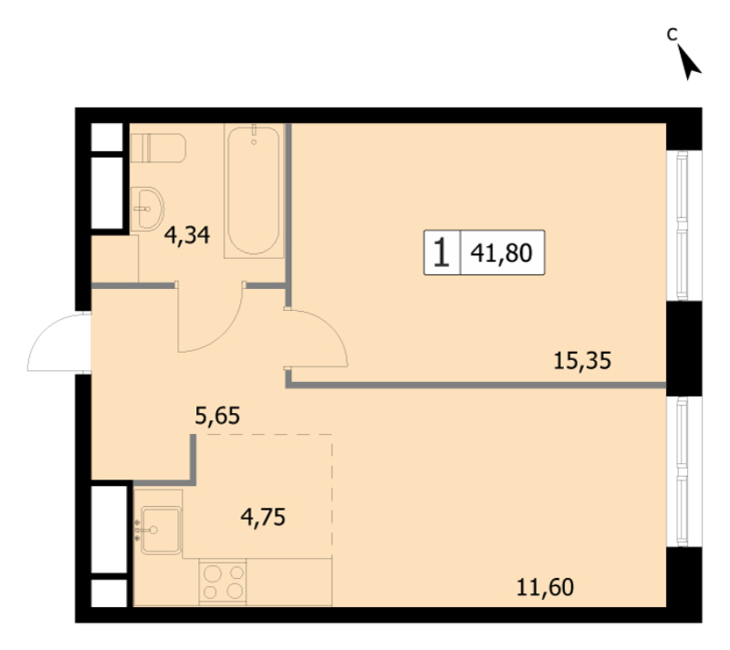 Продажа 1-комн квартиры в новостройке Москва г., 3-я Гражданская ул.,  к. 2с3