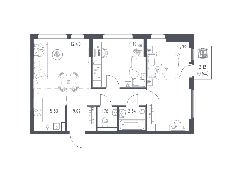 Продажа 2-комн квартиры в новостройке Остафьево с., Остафьевское ш.,  к. 22