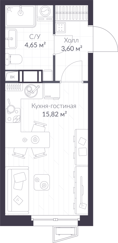 Продажа студии Сертолово г., Дмитрия Кожемякина ул.,  к. 6