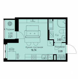 Продажа студии Новосергиевка д., Ленинградская ул.,  к. 1-4