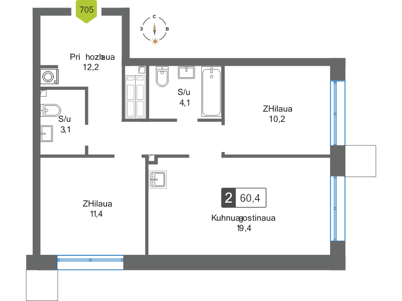 Продажа 2-комн квартиры в новостройке Красногорск г., Черневская ул.,  к. 1