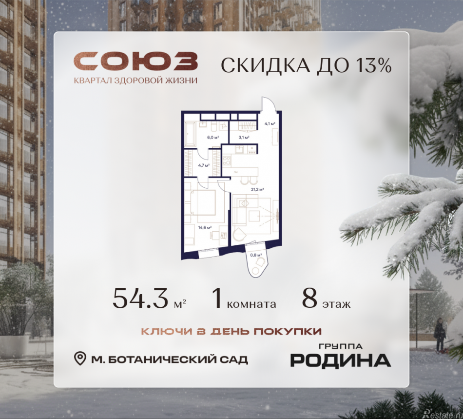 Продажа 1-комн квартиры в новостройке Сельскохозяйственная ул., 26, стр. 11