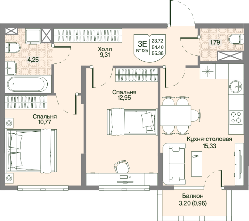Продажа 2-комн квартиры в новостройке Мистолово д., Большой пр-кт,  к. 2