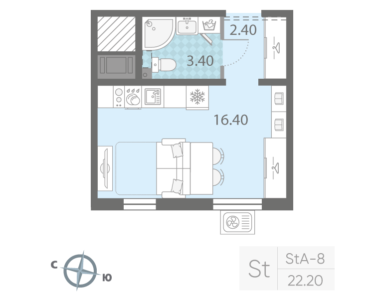 Продажа студии Ковалево п., Поперечная ул.,  к. 15