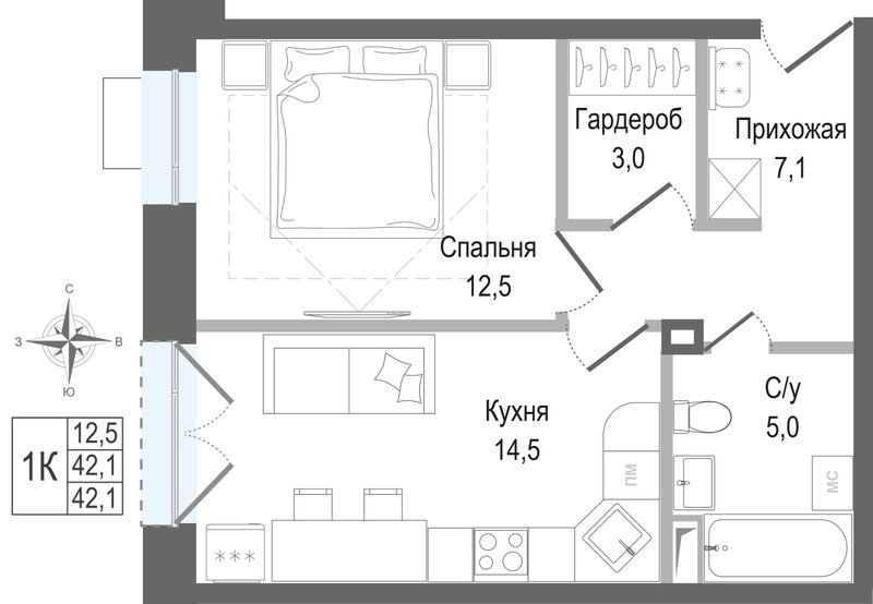 Продажа 1-комн квартиры в новостройке Королёв г.,  к. 3