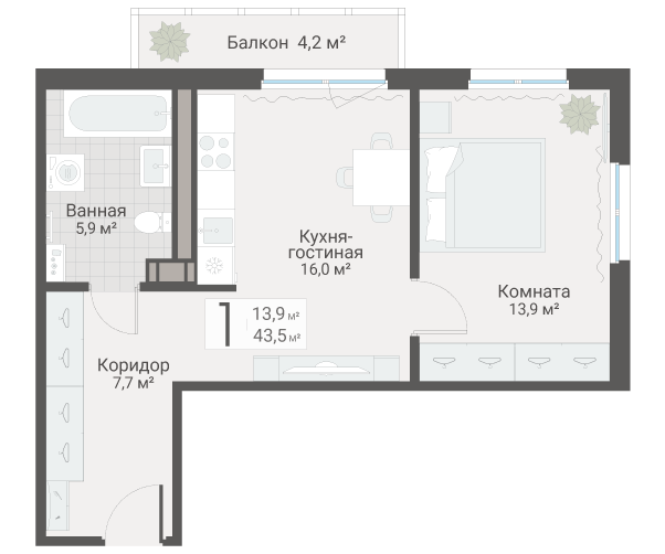 Продажа 1-комн квартиры в новостройке Санкт-Петербург г., Руднева ул.,  к. 3