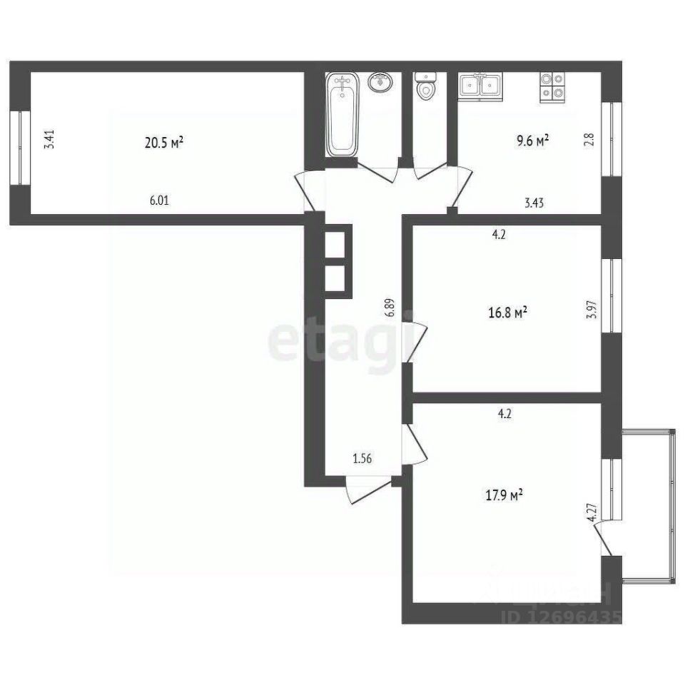 Продажа 3-комн квартиры на вторичном рынке Каширское шоссе, 13К1