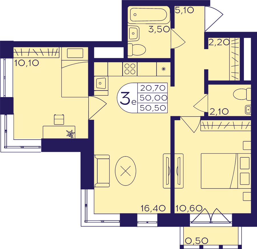 Продажа 2-комн квартиры в новостройке Балашиха г., Железнодорожный мкр.,  к. 611