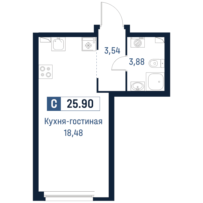 Продажа студии Мурино п., Романовская ул.,  к. 2