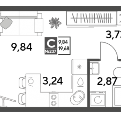 Студия Пушкино г., Зелёная Роща ул.,  к. 11