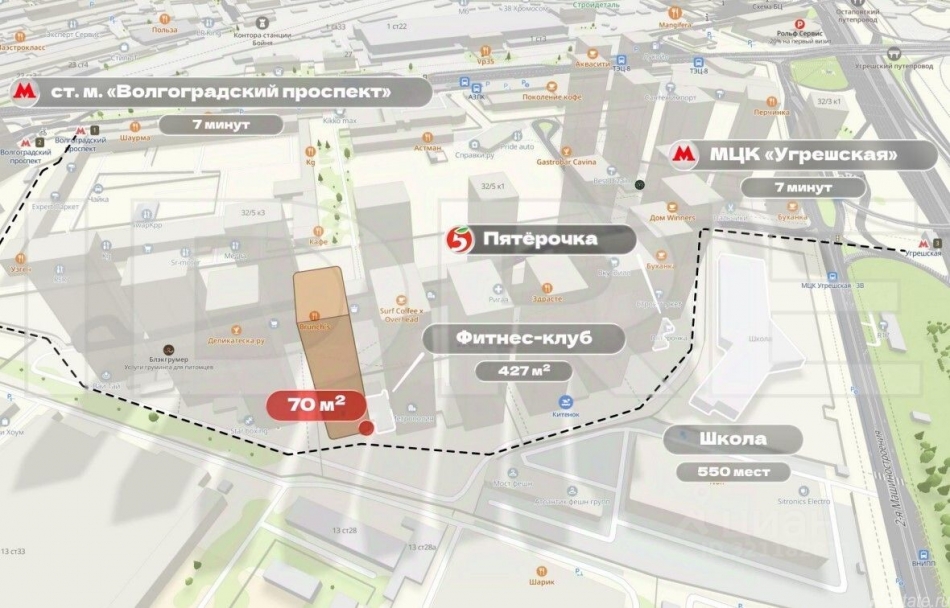 Аренда торгового помещения Волгоградский пр-кт,  д. 32/5 к4