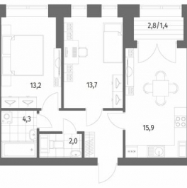 Продажа 2-комн квартиры на вторичном рынке улица Академика Константинова,  д. 1 к1 с1