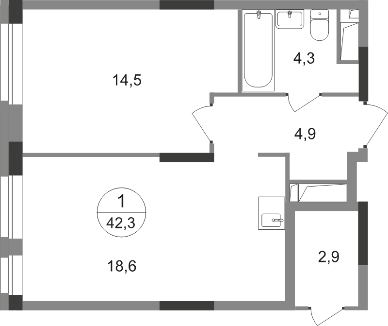 Продажа 1-комн квартиры в новостройке Московский г., Бианки ул.,  к. 9.3