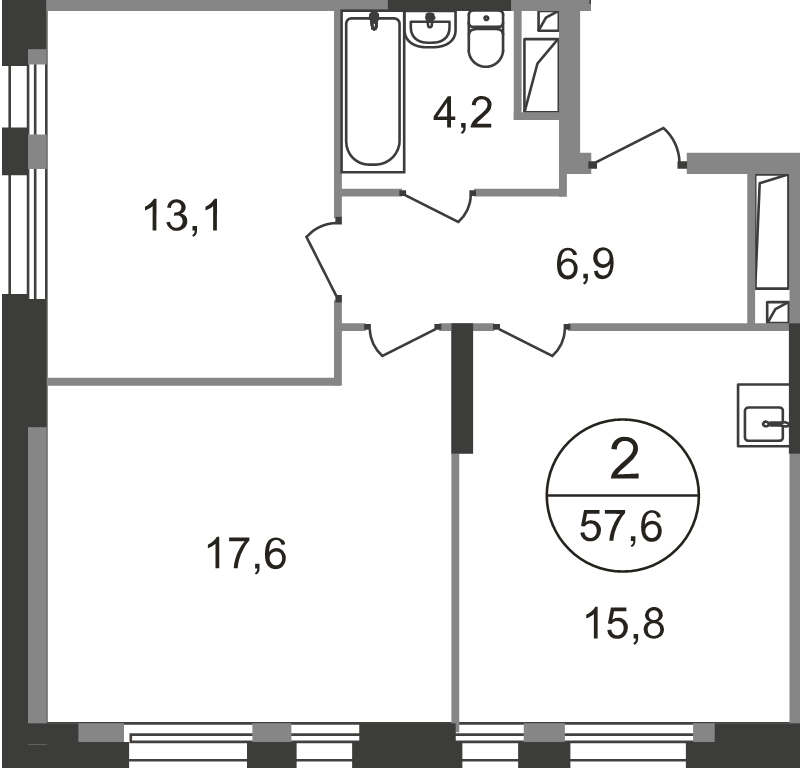 Продажа 2-комн квартиры в новостройке Московский г., Бианки ул.,  к. 9.2