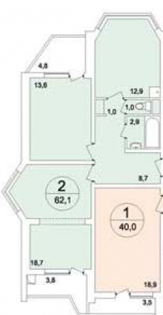 Планировка ЖК Град Московский, 32.3 м2