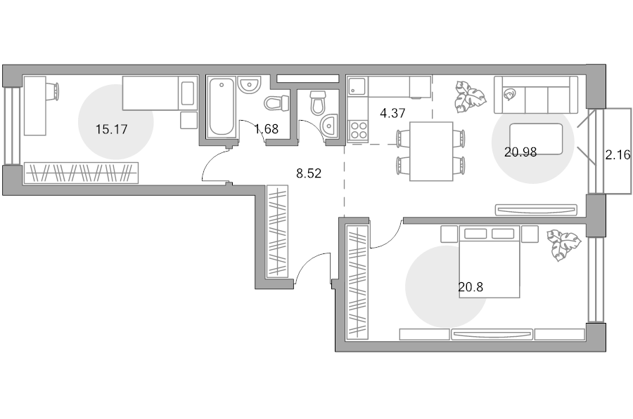Продажа 2-комн квартиры в новостройке Москва г., Малая Почтовая ул.,  к. 1