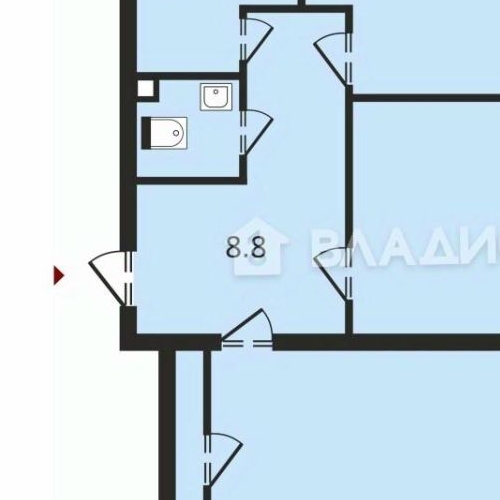 2-комн квартира Железнодорожный переулок, 8