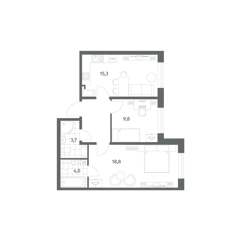Продажа 2-комн квартиры в новостройке Санкт-Петербург г., Шкиперский проток,  к. 3.3