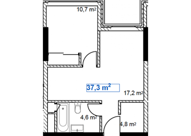 Планировка ЖК Хорошевский, 17.2 м2