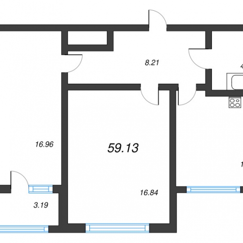 2-комн квартира Янино-1 д., Мельничный пер.,  к. 2126.2