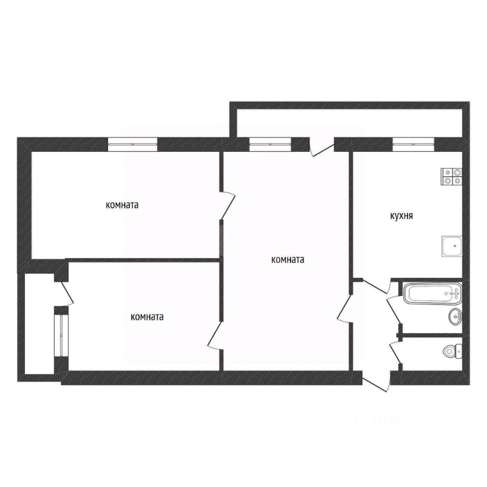 Продажа 3-комн квартиры на вторичном рынке Кириши, улица Строителей, 4