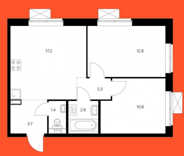 Планировка ЖК Никольские луга, 23.4 м2