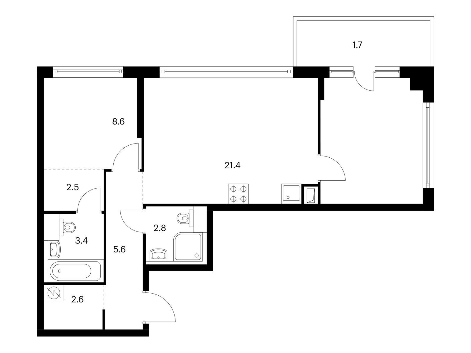 2-комн квартира ул. Ивана Франко, корп.3