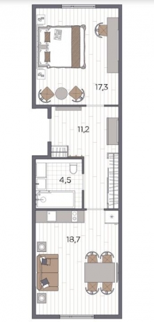 Планировка ЖК Moskovsky AVENIR, 17.3 м2