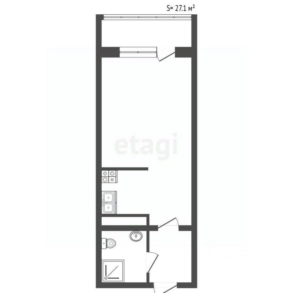 Продажа студии Коммунар г., улица Славянская, 9