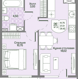 Продажа 1-комн квартиры в новостройке Мистолово д., Большой пр-кт,  к. 2