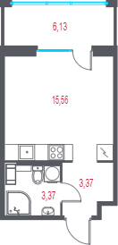 Продажа студии Пушкин г., 1-я линия, территория Лесное,  к. 2.1
