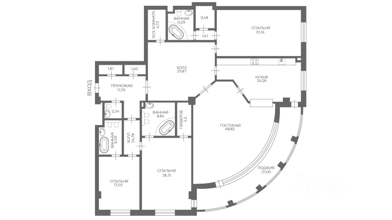Продажа 5-комн квартиры на вторичном рынке переулок Хилков, 1