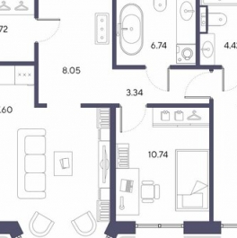 Продажа 2-комн квартиры на вторичном рынке 19-я линия,  д. 16,  к. 2