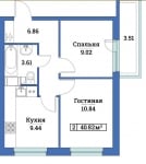 Планировка ЖК Урбанист, 19.8 м2