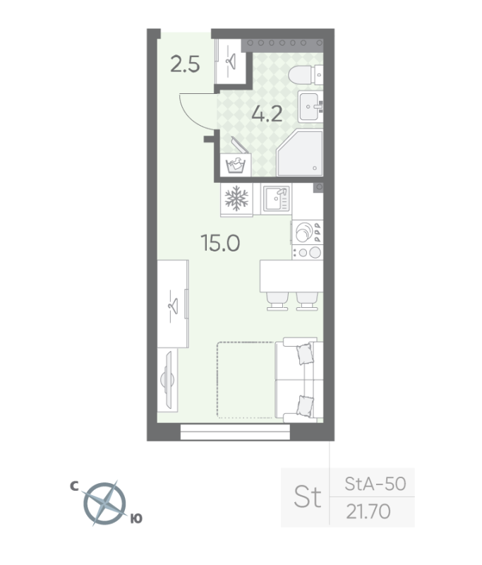 Продажа студии Шушары п., Пулковское ш.,  к. 2