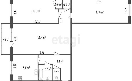 Продажа 3-комн квартиры на вторичном рынке Металлистов пр-кт,  д. 21 к1