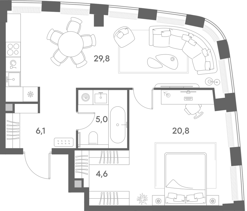 Продажа 1-комн квартиры в новостройке Москва г., Новослободская ул.,  к. 1