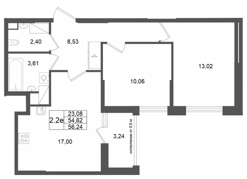 Продажа 2-комн квартиры в новостройке Новосаратовка д., Покровская Дорога ул.,  к. 13