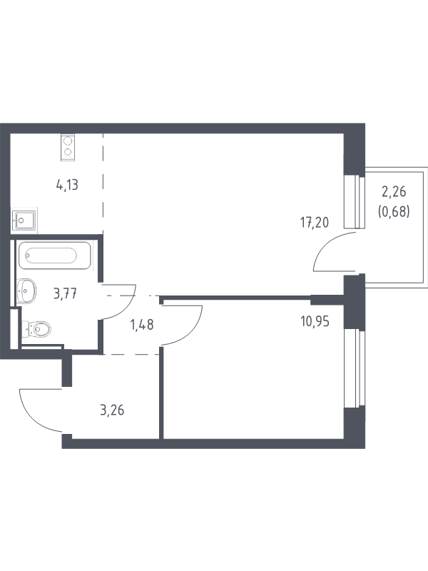 Продажа 1-комн квартиры в новостройке Егорово п., Колхозная ул.,  к. 3.1